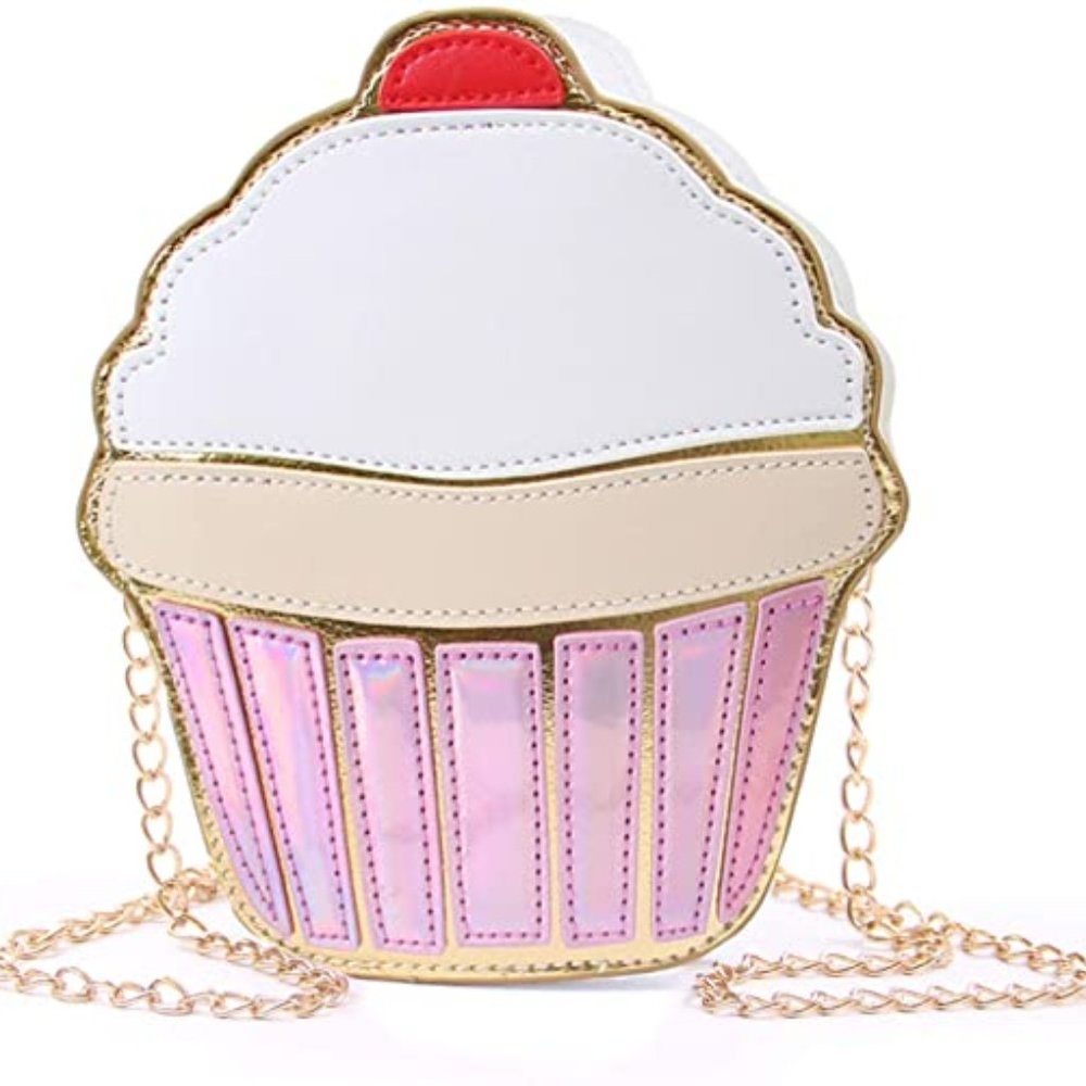 Cupcake Crossbody Bag Pink Women's Zipper Purse Cute Kawaii Cosplay Handbag